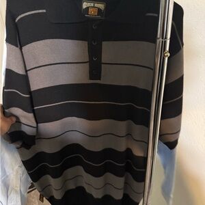Classic Striped Black and Gray Men's Shirt
